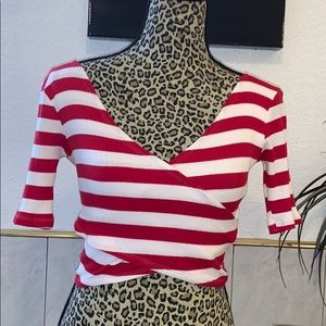 Hollister striped Cross Mid top size Small